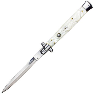 TacKnives Side Switchblade Stiletto 12″ STMS white pearl
