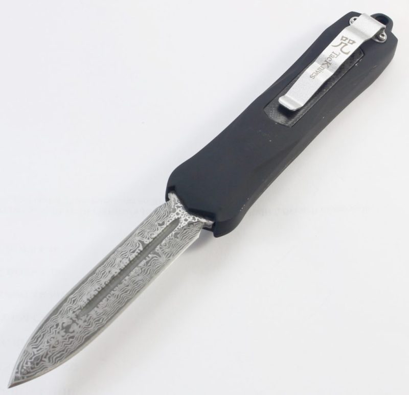 MTU5 TacKnives OTF Double Action Safety Knife Out-The-Front Military Camo Damascus Style
