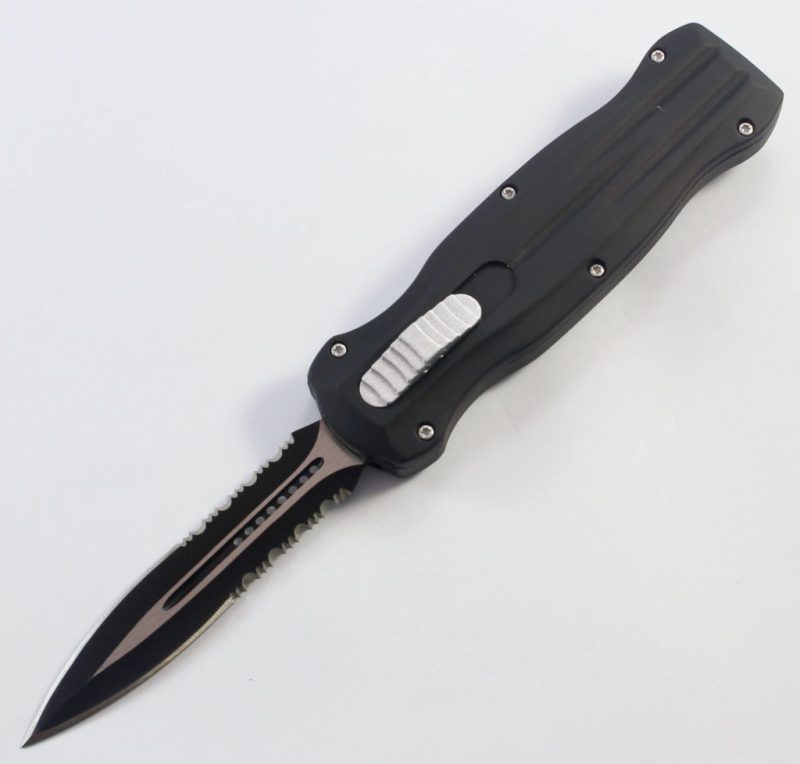 tacknives double action otf knives SERRATED BLADE