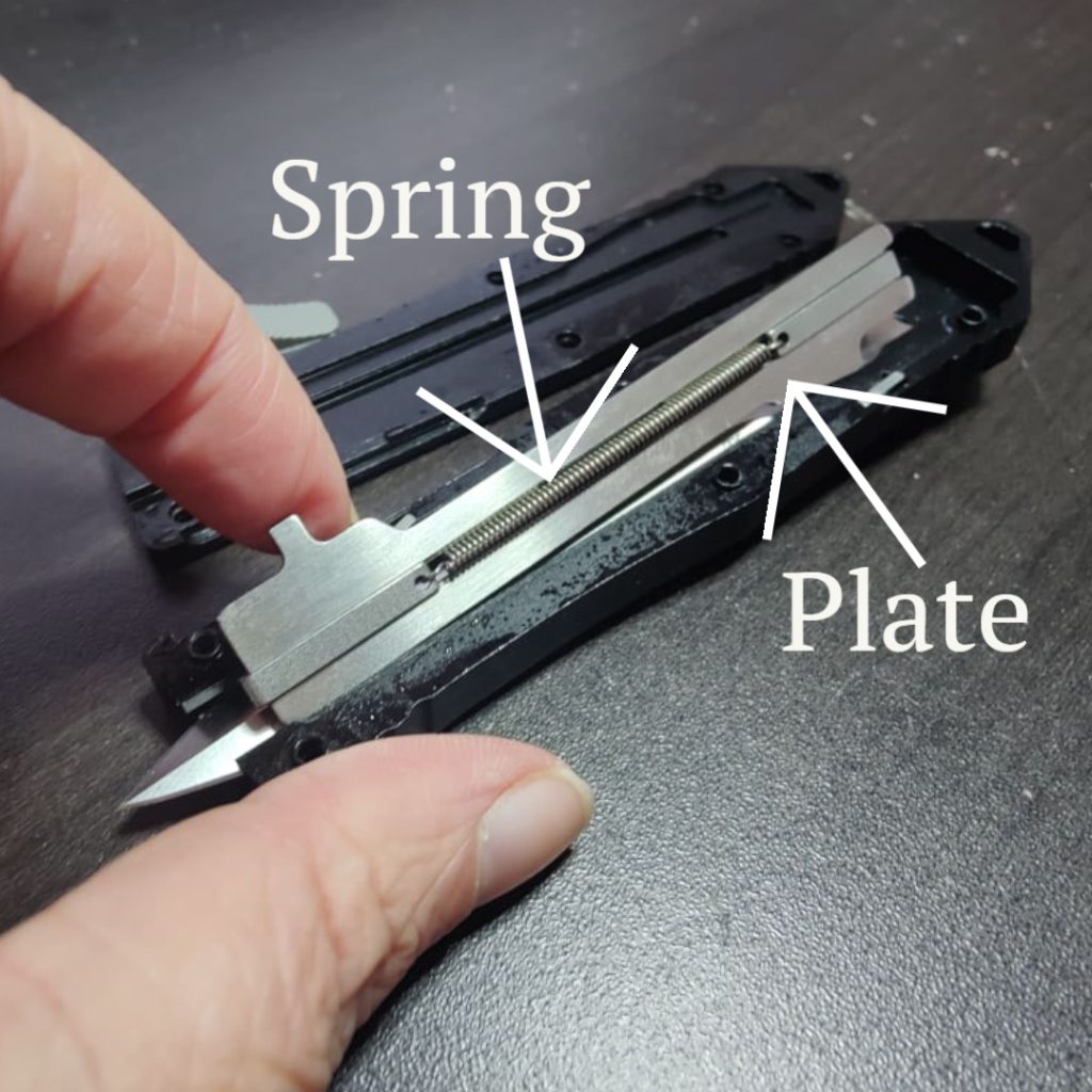 remove the spring from the plate