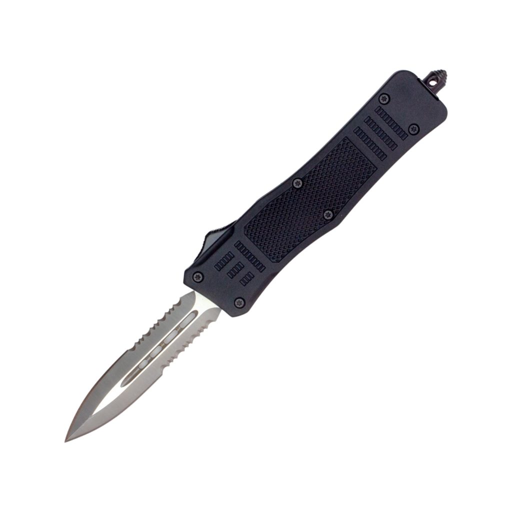 Automatic OTF Knife Box Cutter - Fatboy (Black w/ Grip Tape)