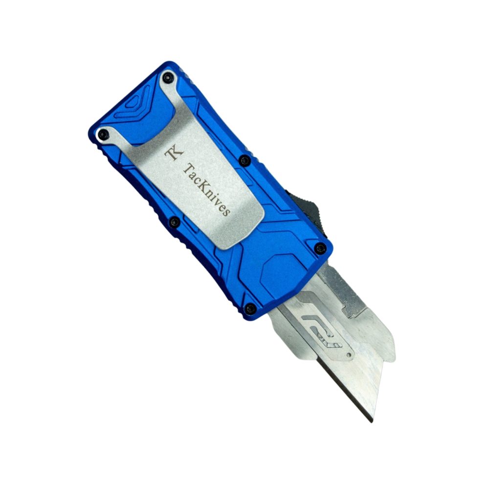 TacKnives Automatic OTF Knife Box Cutter Fatboy (Blue)