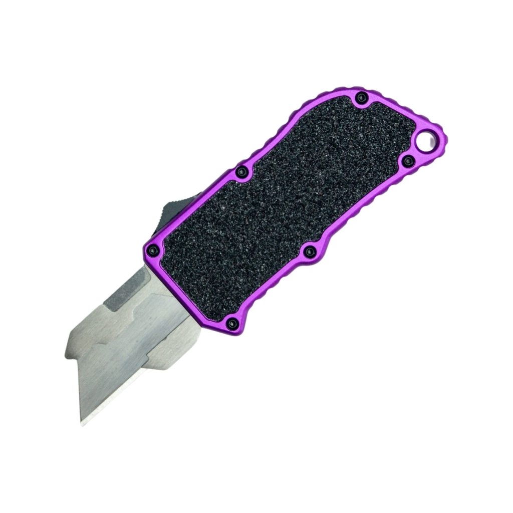 Purple Grip Tape Automatic OTF Knife Box Cutter Fatboy