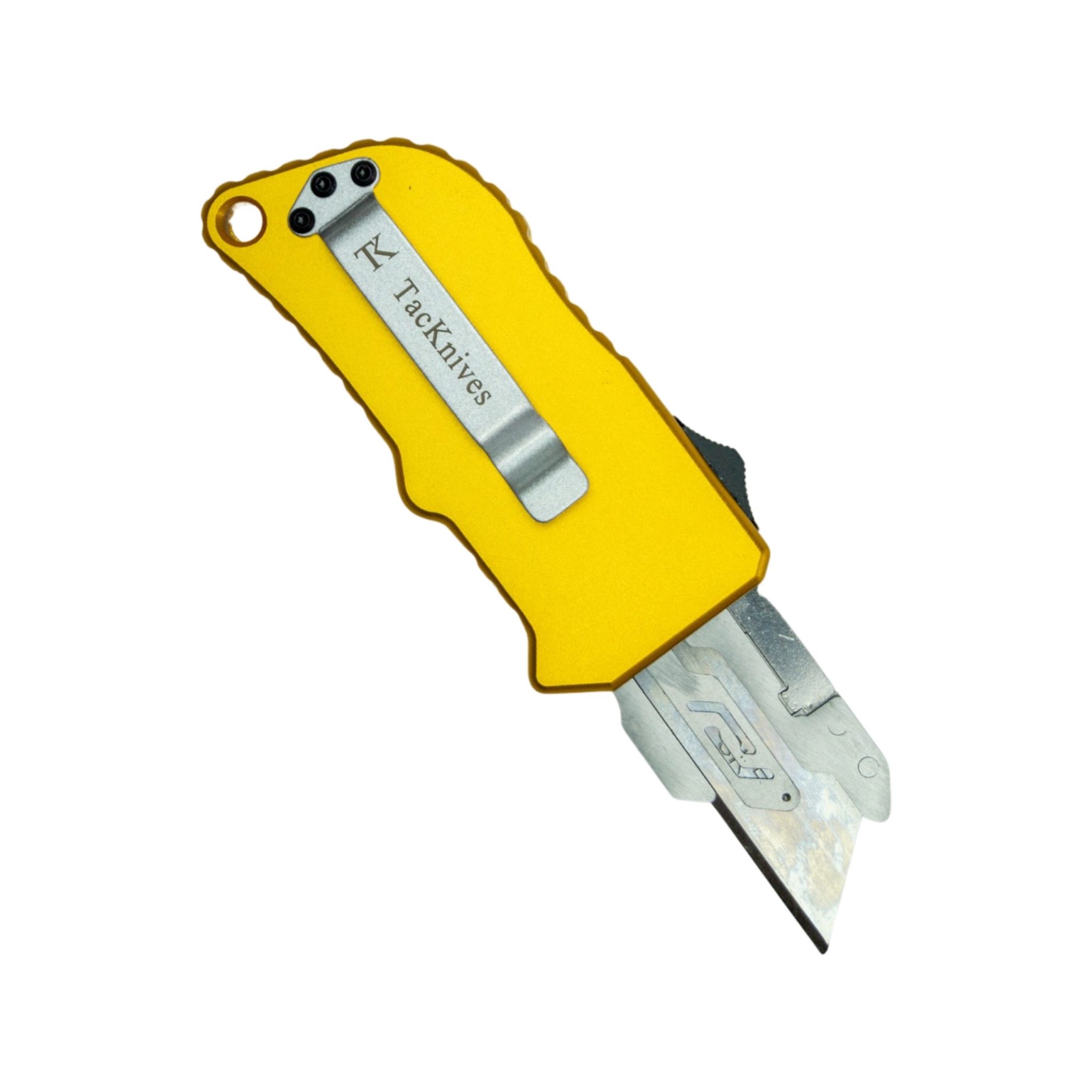 Automatic OTF Knife Box Cutter Fatboy (Yellow w/ Grip Tape)