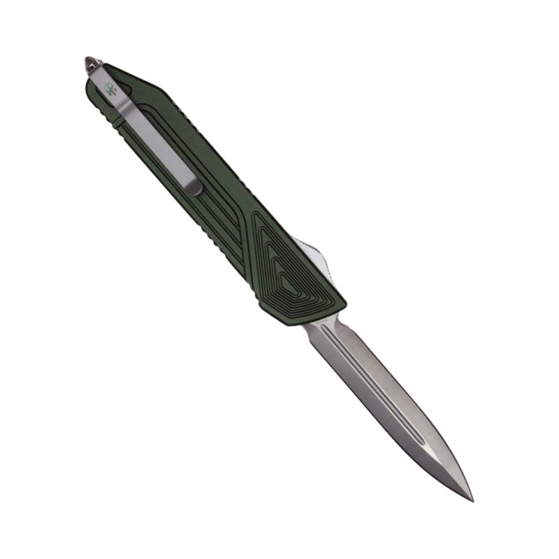 TAKCOM Chimera OTF Knife Green Spear Point satin