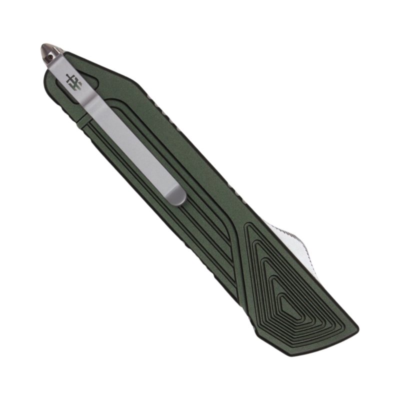 TAKCOM Chimera OTF Knife Green Spear Point satin