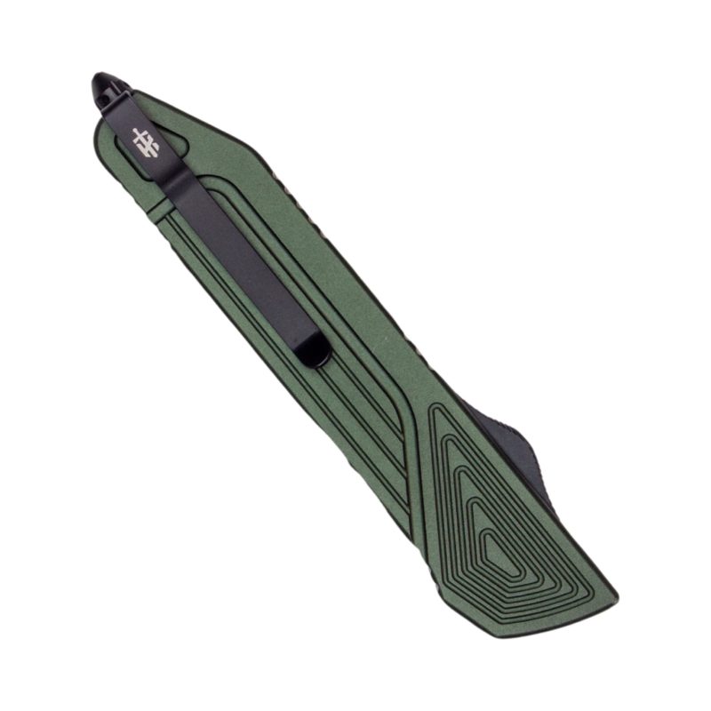 TAKCOM Chimera OTF Knife Green Spear Point DLC