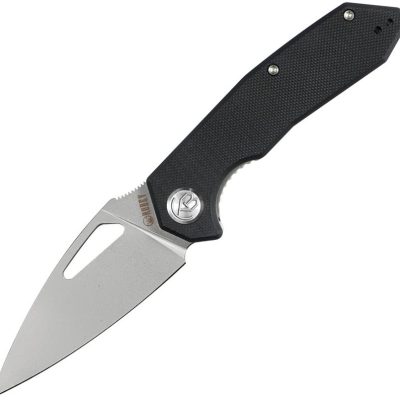 Kubey Vagrant Liner Lock Folding Knife black with g10 handle close up