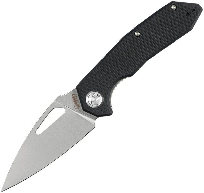 Kubey-Coeus-Liner-Lock-Folding-Knife-black-01 Kubey Vagrant Liner Lock Folding Knife black with g10 handle close up