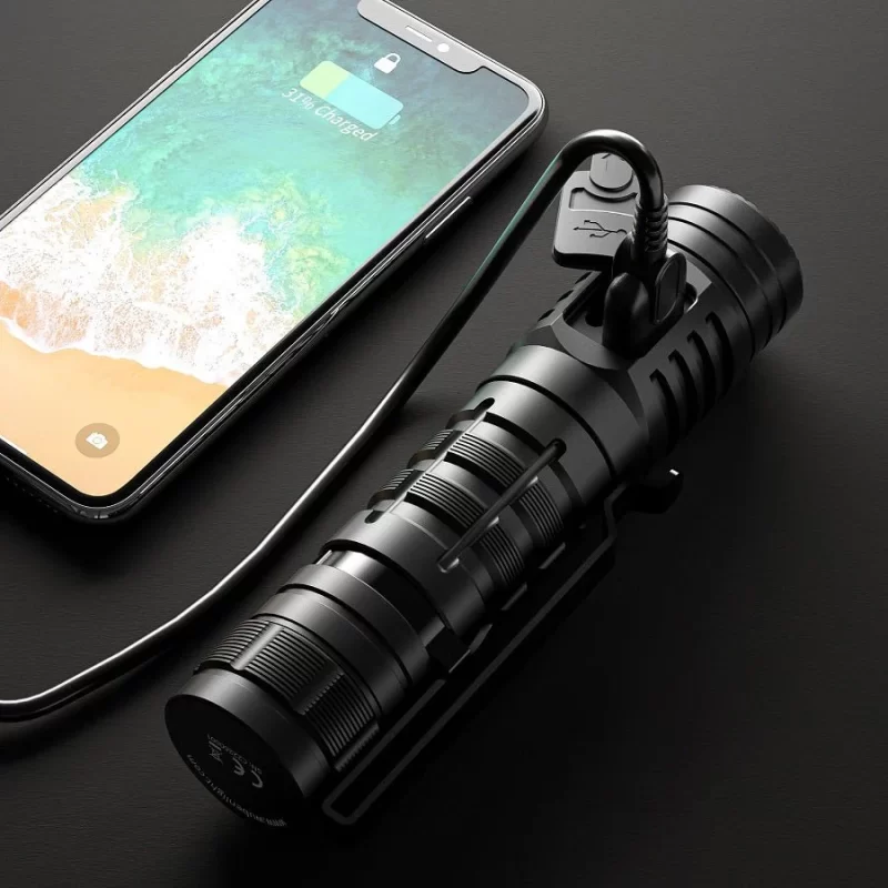 Wuben C2 Power Bank Flashlight in Black