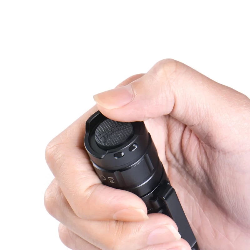 Wuben C3 Compact Flashlight Switch Hand Comparison
