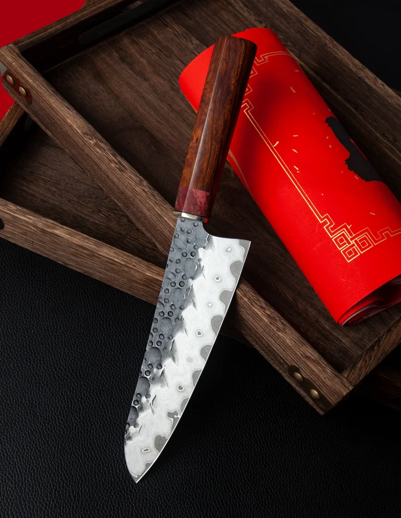 XC134 XinCraft 7 Santoku Knife (Hammered Forged) full view