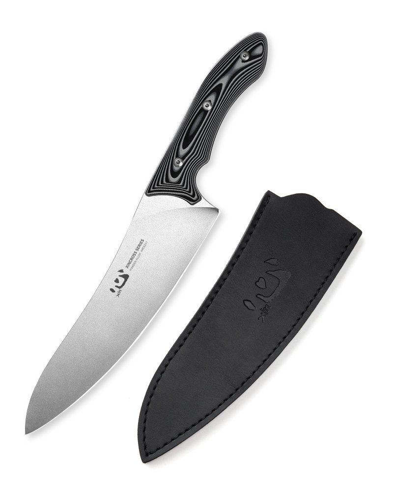 XC111 XinCross 8.3 Tactical Style Chef Knife (Stone Wash) with blade cover