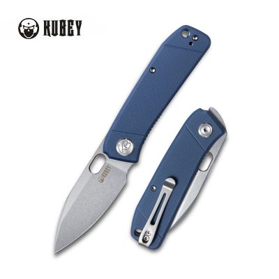 KUBEY HYDE FOLDING KNIFE 2.95" 14C28N SANDBLAST BLADE DENIM G10 HANDLE EDC - KU2104D
