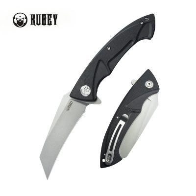 KUBEY ANTEATER FOLDING KNIFE 3.43" 14C28N BEADBLAST BLADE BLACK G10 HANDLE EDC - KU212I