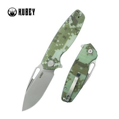 KUBEY TITYUS FOLDING KNIFE 3.39" D2 BEADBLAST BLADE CAMO G10 HANDLE EDC - KU322Q