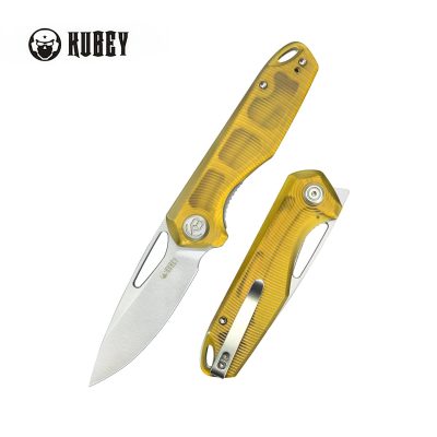KUBEY DORIS FOLDING KNIFE 3.27" 14C28N SATIN BLADE ULTEM HANDLE EDC - KU324H