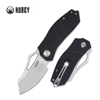 KUBEY CEYX FOLDING KNIFE 2.95" 14C28N SANDBLAST BLADE BLACK G10 HANDLE EDC - KU335A