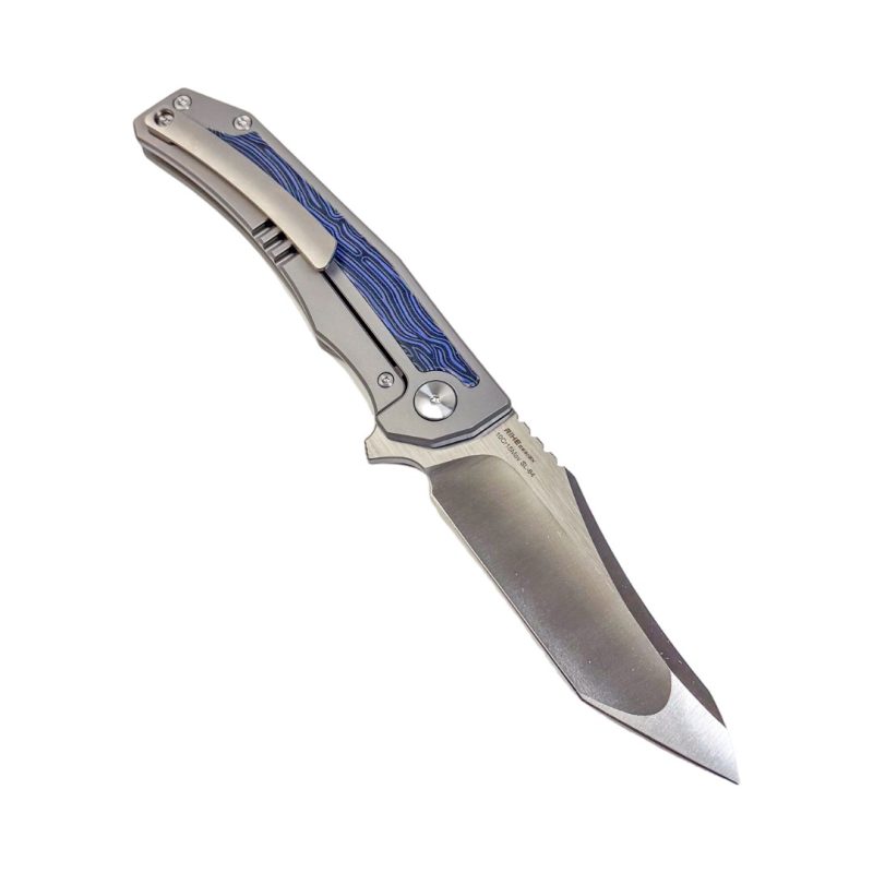 SL-64-Blue Folding Knife 10Cr15MoV Blade Titanium alloy G10 Handle