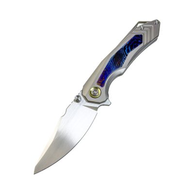 SL-100-CF - 14C28N Blade Titanium/TiDamascus Handle