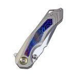 SL-100-CF - 14C28N Blade Titanium/TiDamascus Handle