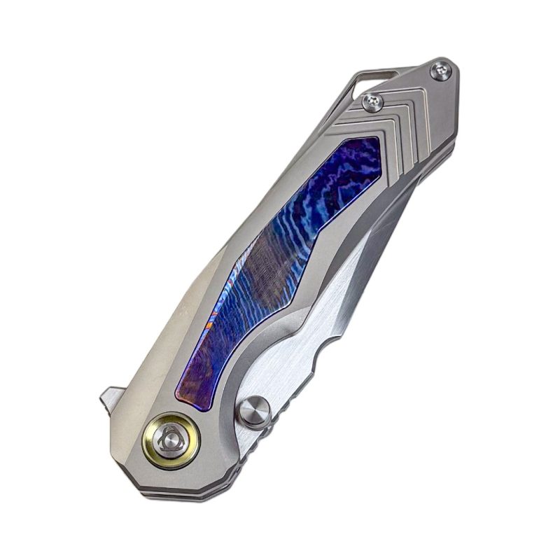 SL-100-CF - 14C28N Blade Titanium/TiDamascus Handle