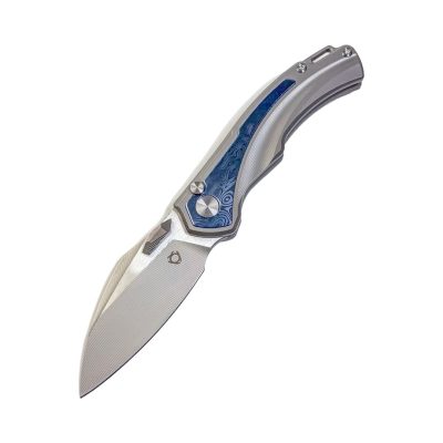 SL-80-Blue Folding Knife 14C28N Blade Titanium alloy Handle