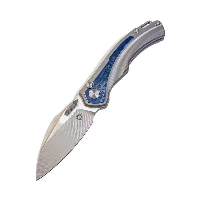SL-80-Blue Folding Knife 14C28N Blade Titanium alloy Handle