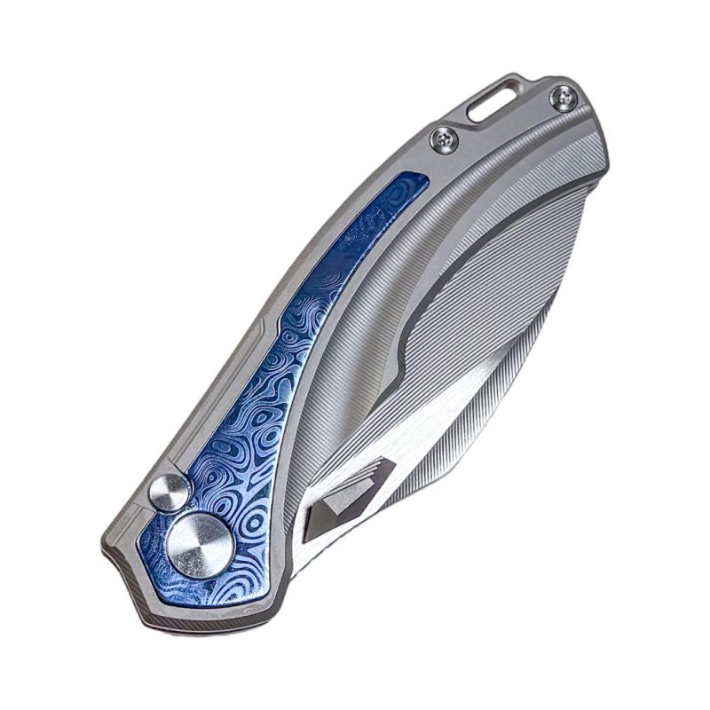 SL-80-Blue Folding Knife 14C28N Blade Titanium alloy Handle