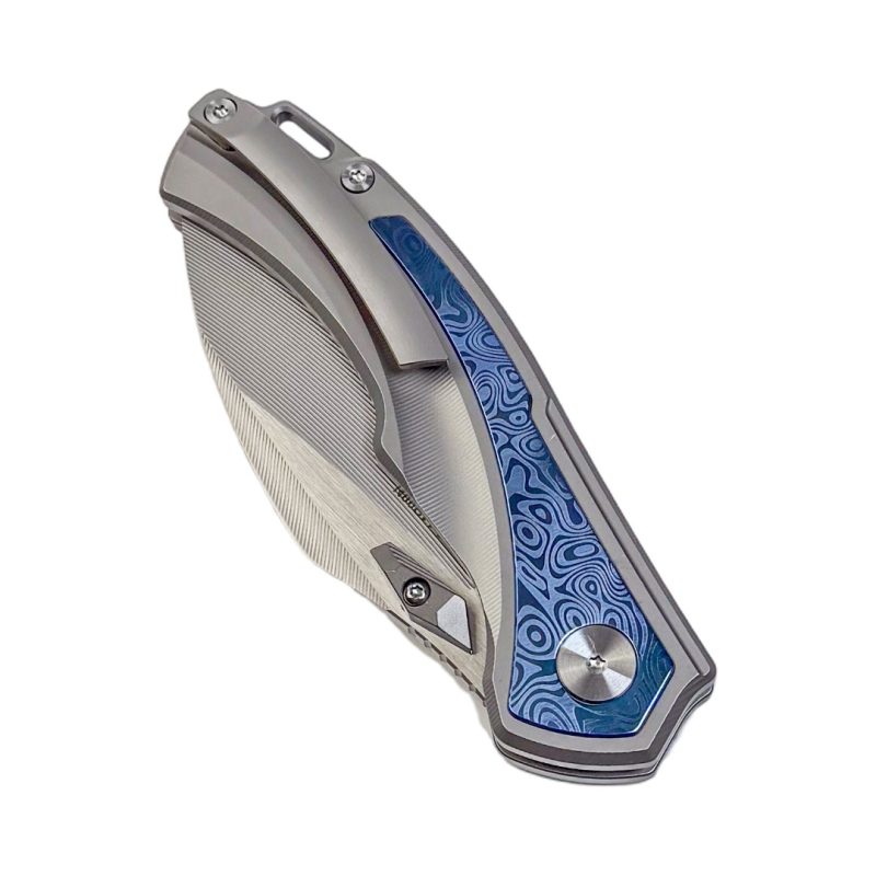 SL-80-Blue Folding Knife 14C28N Blade Titanium alloy Handle