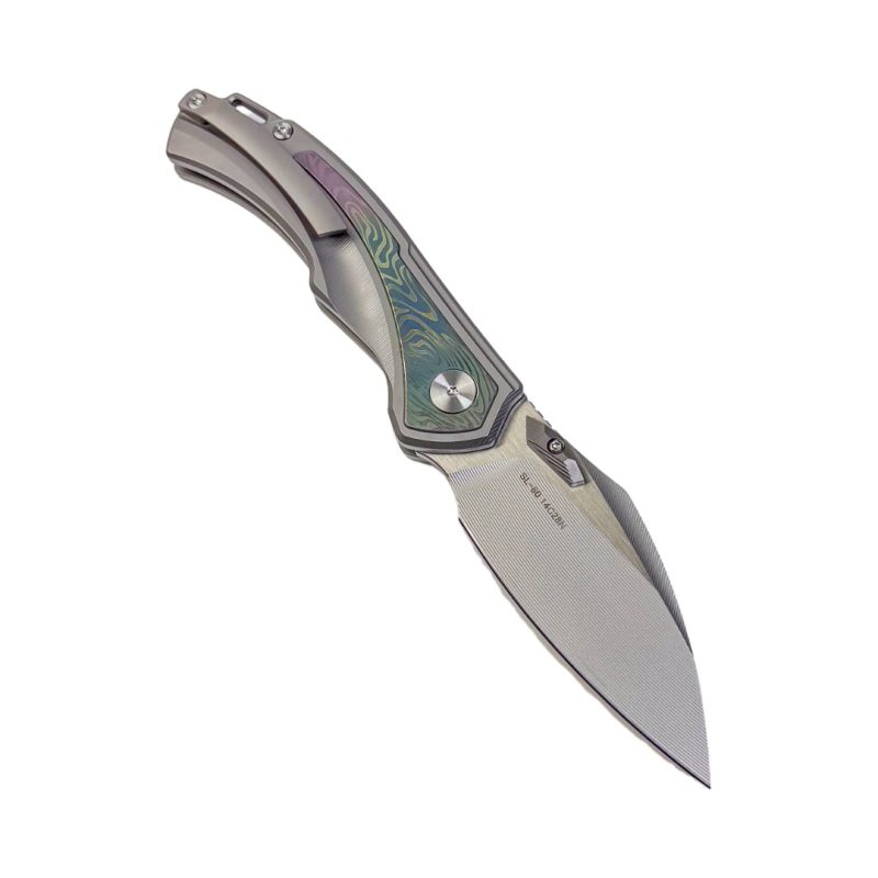 SL-80-Yellow Folding Knife 14C28N Blade Titanium alloy Handle