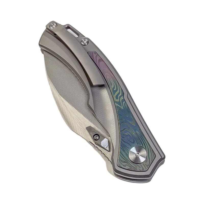 SL-80-Yellow Folding Knife 14C28N Blade Titanium alloy Handle