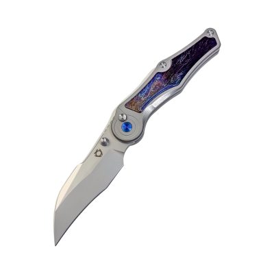 SL-99-TC4-Blue-14C28N Blade Titanium Handle