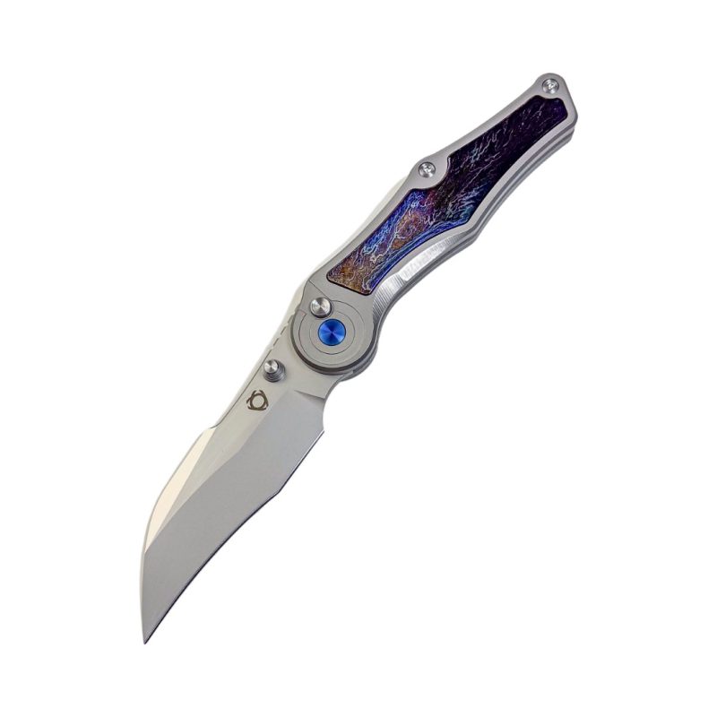 SL-99-TC4-Blue-14C28N Blade Titanium Handle
