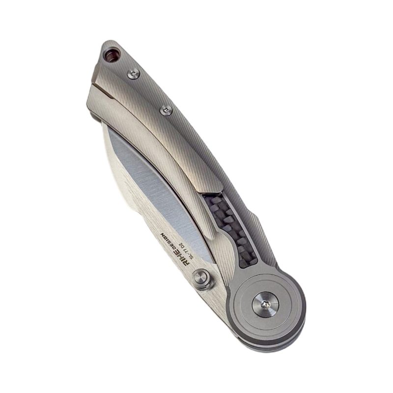 SL-77-CF Folding Knife D2 Blade Titanium/Carbon Fiber Handle
