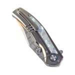 SL-100-CF - 14C28N Blade Titanium/TiDamascus Handle