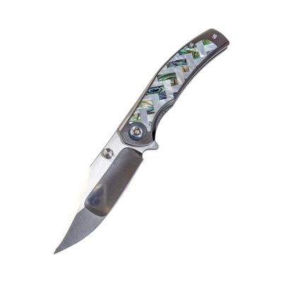 SL-101-M390-Shell -M390 Blade Titanium/ mother of pearl Handle