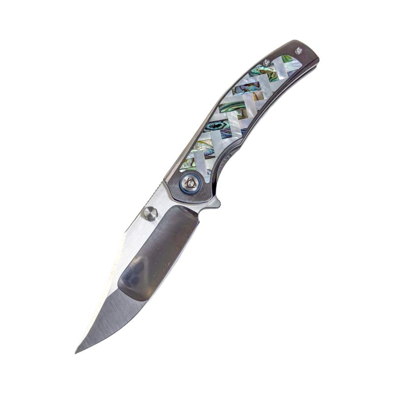 SL-101-M390-Shell -M390 Blade Titanium/ mother of pearl Handle