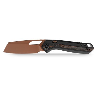 VOSTEED KROC 329 FOLDING KNIFE 3.29" COPPER DUNE S35VN BLADE BLACK ALUMINUM TOPO G10 HANDLE EDC