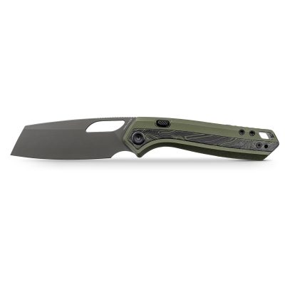 VOSTEED KROC 329 FOLDING KNIFE 3.29" DESTROYER GRAY S35VN BLADE OLIVE GREEN ALUMINUM TOPO G10 HANDLE EDC