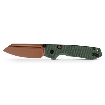 VOSTEED RACCOON TLL FOLDING KNIFE 3.25" 14C28N COPPER DUNE MS BLADE GREEN MICARTA HANDLE EDC