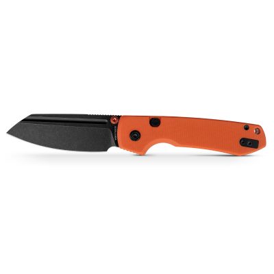 VOSTEED RACCOON TLL FOLDING KNIFE 3.25" 14C28N BLACK STONEWASH MS BLADE ORANGE G10 HANDLE EDC
