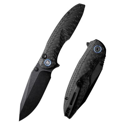 REMETTE RT-COOL WHALE FOLDING KNIFE 3.15" 14C28N TITANIUM STONEWASH BLADE BLACK G10 HANDLE EDC