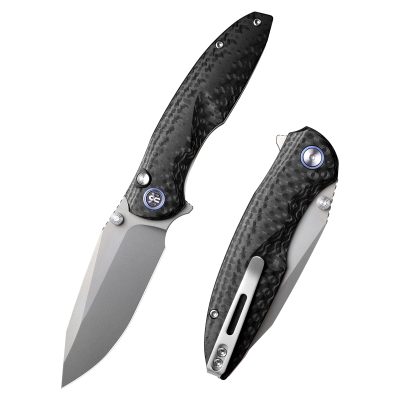 REMETTE RT-COOL WHALE FOLDING KNIFE 3.15" 14C28N CERAMIC SANDBLAST BLADE BLACK G10 HANDLE EDC