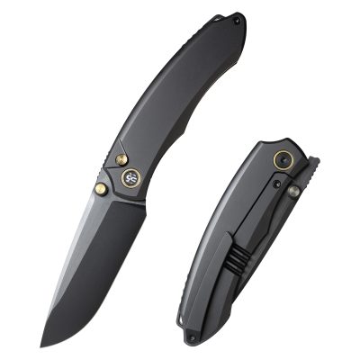 REMETTE WILD SPECIES FOLDING KNIFE 3.27" M390 SATIN+DLC BLADE BLACK TITANIUM HANDLE EDC