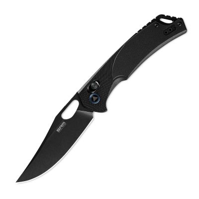 SRM RETRIEVER 9201 FOLDING KNIFE 3.54" D2 BLACK STONEWASH BLADE BLACK G10 HANDLE EDC