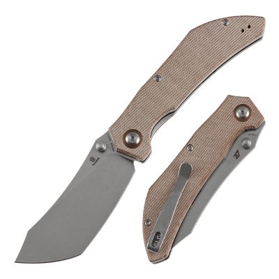 TENABLE TIPPER FOLDING KNIFE 3.39" Nitro V BLADE BROWN MICARTA - B1079A3