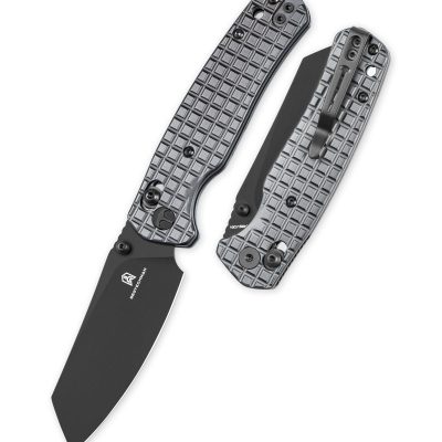 BESTECHMAN CICADA'S WING BMK06-S-2 FOLDING KNIFE 3.15" 10Cr15MoV BLACK PVD BLADE GREY PVD STAINLESS STEEL HANDLE EDC