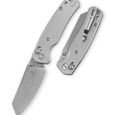 BESTECHMAN CICADA'S WING BMK06-S-7 FOLDING KNIFE 3.15" 10Cr15MoV STONEWASH BLADE BEAD BLASTED STAINLESS STEEL HANDLE EDC