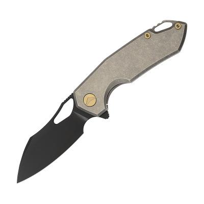 FERRAMONSTER GLIDEMAN FOLDING KNIFE 3.03" M390 BLACK BLADE BRONZE STONEWASH TITANIUM HANDLE EDC
